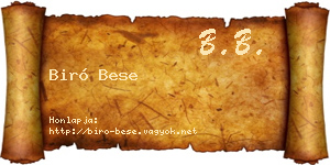 Biró Bese névjegykártya