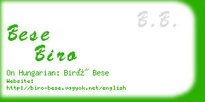 bese biro business card